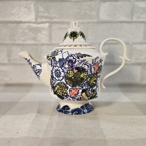 Anthropologie Floral Boho Bohemian Ornate Design Porcelain Teapot
